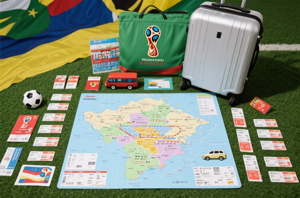 世界杯赛程地图与球迷旅行规划示意